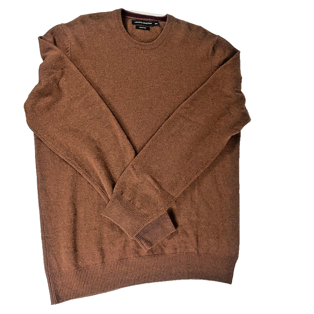 Lafayette Collection Sweater Mens XXL Brown 100% Lambswool Crewneck